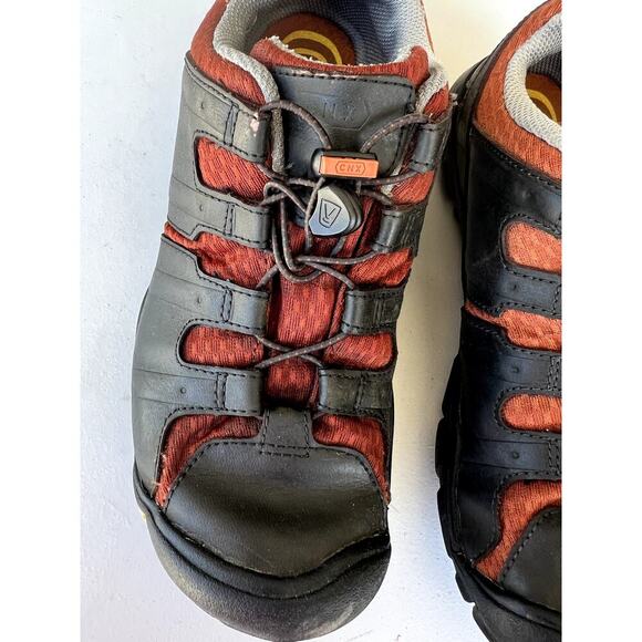 Keen Hiking, shoes with elastic ties, orange & brown, Youth size 5 - Picture 2 of 6